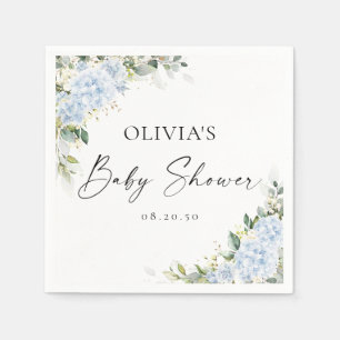 Blaue Hortensien-Blumen-Baby-Shower-Papier-Serviet Serviette