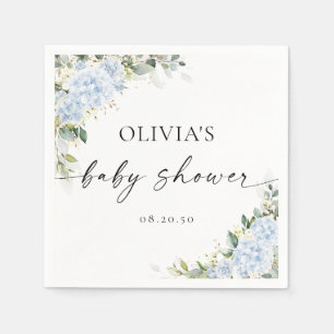 Blaue Hortensien-Blumen-Baby-Shower-Papier-Serviet Serviette