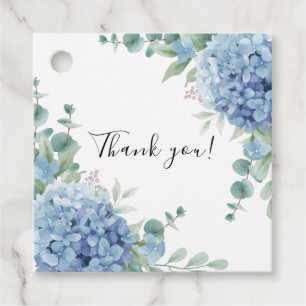 Blaue Hortensien-Blumen-Braut-Party Geschenkanhänger