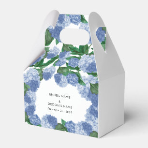 Blaue Hortensien-Blumen-Grün-Moderne Hochzeit Geschenkschachtel
