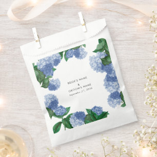 Blaue Hortensien-Blumen-Grün-Moderne Hochzeit Geschenktütchen