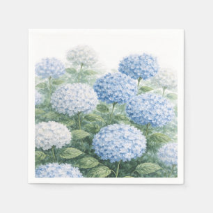 Blaue Hortensien-Blumen-Hochzeit Baby Shower Serviette