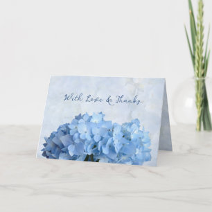 Blaue Hortensien-Blumen Liebe und Dank Karte