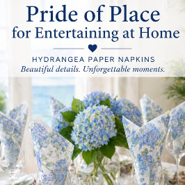 Blaue Hortensien-Blumen-Luncheon-Servietten Serviette