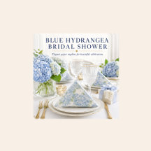 Blaue Hortensien-Blumen-Luncheon-Servietten