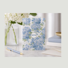 Blaue Hortensien-Blumen-MUTTER-Karte Elegantes Ges