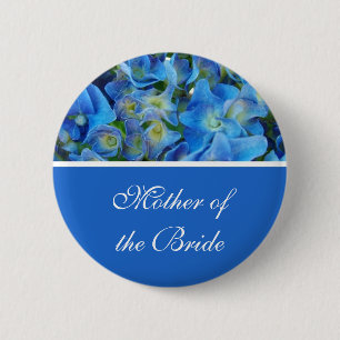 blaue Hortensien-Blumenknopf Button