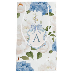 Blaue Hortensien-Blumenmonogramm Kleine Geschenktüte