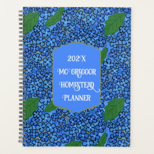 Blaue Hortensien-Blumenmuster Individueller Planer