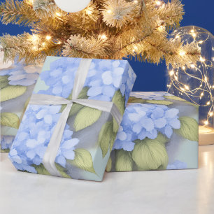 Blaue Hortensien-Blumenverpackung – Boutique Geschenkpapier