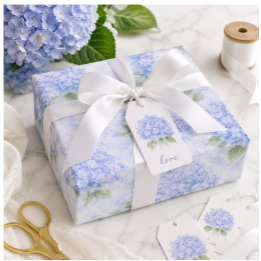 Blaue Hortensien-Blumenverpackungspapier Geschenkpapier
