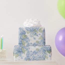 Blaue Hortensien-Blüten Geschenkpapier