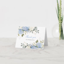 Blaue Hortensien Elegante Florale Dankeschön-Grüne