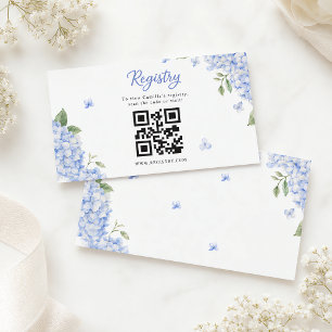 Blaue Hortensien Elegante Wasserfarben Floral Begleitkarte