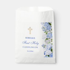 Blaue Hortensien Erstkommunion Geschenktütchen