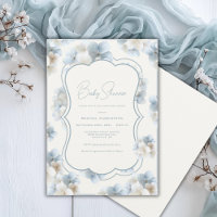Blaue Hortensien Florale Vintage Baby Shower-Einla