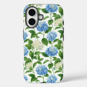 Blaue Hortensien-Garten   Wasserfarben-Floral-iPho iPhone 16 Hülle