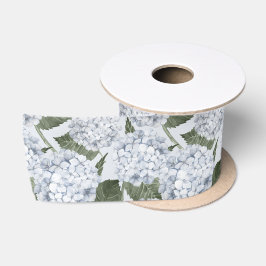 Blaue Hortensien-Gartenblumen Satinband