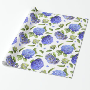 Blaue Hortensien Geschenkpapier