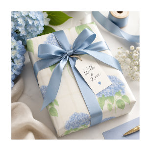Blaue Hortensien-Geschenkpapier Elegantes Blumen-G Geschenkpapier