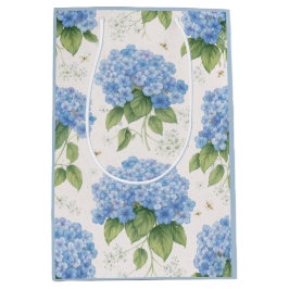 Blaue Hortensien-Geschenktasche | Elegante Grandmi Mittlere Geschenktüte