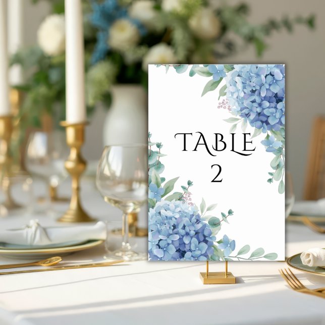 Blaue Hortensien Hochzeit  Tischnummer (Von Creator hochgeladen)