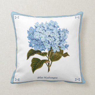 Blaue Hortensien-Kissen im Vintage-Stil Kissen