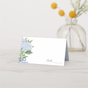 Blaue Hortensien Klassische Hochzeit Platzkarte