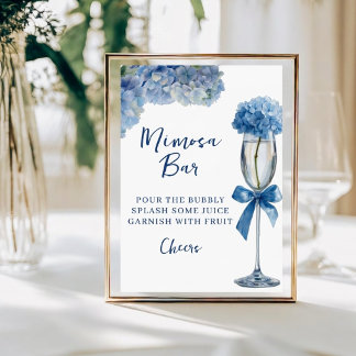 Blaue Hortensien Mimosa Bar Brautjungfernparty-Sch Fotoplatte