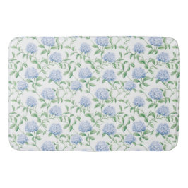 Blaue Hortensien-Muster Wasserfarbe-Floral-Botanik Badematte