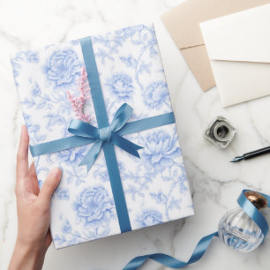 Blaue Hortensien-Muster Wasserfarbe-Floral-Botanik Geschenkpapier