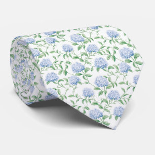 Blaue Hortensien-Muster Wasserfarbe-Floral-Botanik Krawatte