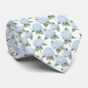 Blaue Hortensien-Muster-Wasserfarbe-Floral-Botanik Krawatte
