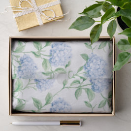 Blaue Hortensien-Muster Wasserfarbe-Floral-Botanik Seidenpapier