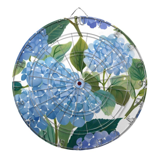 Blaue Hortensien | Schöner blühender Busch Dartscheibe (vorne)