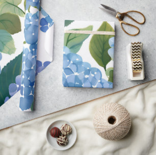 Blaue Hortensien Schöner blühender Strauch Geschenkpapier