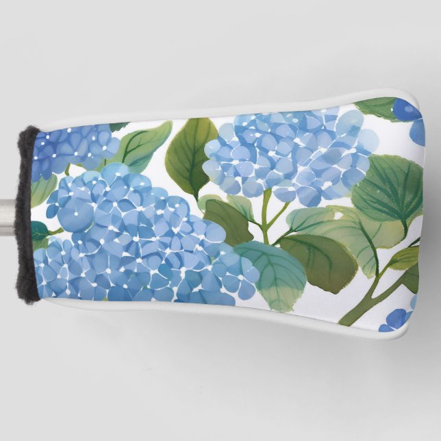 Blaue Hortensien | Schöner blühender Strauch Golf Headcover (Vorderseite)