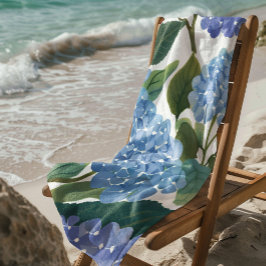Blaue Hortensien | Schöner Blumenbusch Strandtuch