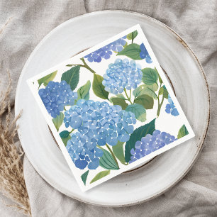 Blaue Hortensien Schöner Blumenstrauch Serviette