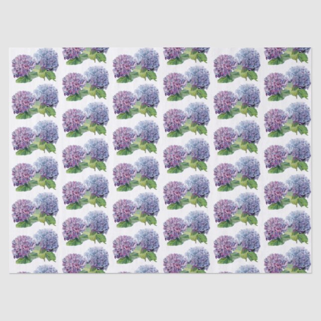 Blaue Hortensien Seidenpapier (Vorderseite)