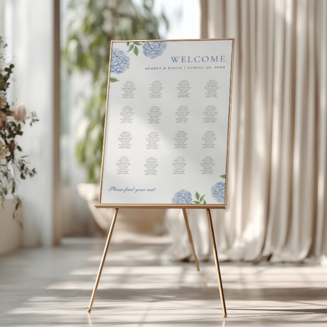 Blaue Hortensien Sitzplanposter in Extra-Größe Poster (Von Creator hochgeladen)
