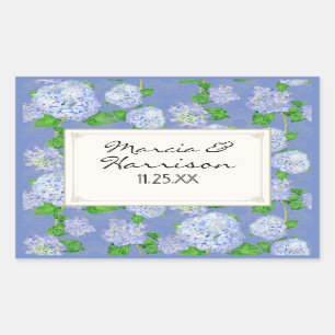 Blaue Hortensien-Spitzen-Blumen Hochzeit Formal El Rechteckiger Aufkleber