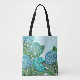 Blaue Hortensien-Tasche