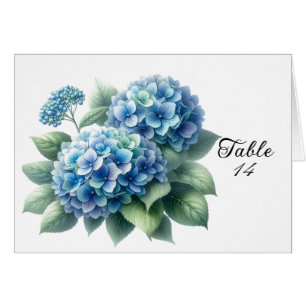 Blaue Hortensien-Tisch-Sitzkarte