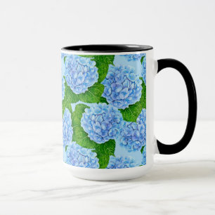Blaue Hortensien-Wasserfarbenmuster Tasse