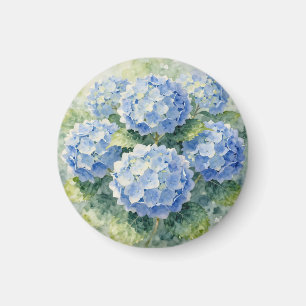 Blaue Hortensien-Wasserfarbouquet Magnet