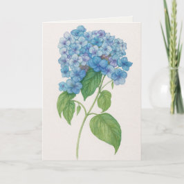 Blaue Hortensienblüte | Druckbare Grußkarte Karte
