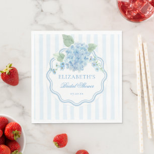 Blaue Hortensienblüte im Vintage-Stil, elegante St Serviette