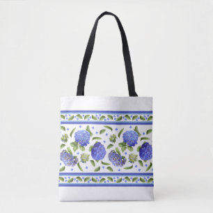 Blaue Hortensienblüten Botanische Kunst