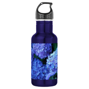 Blaue Hortensienblüten Floral Edelstahlflasche